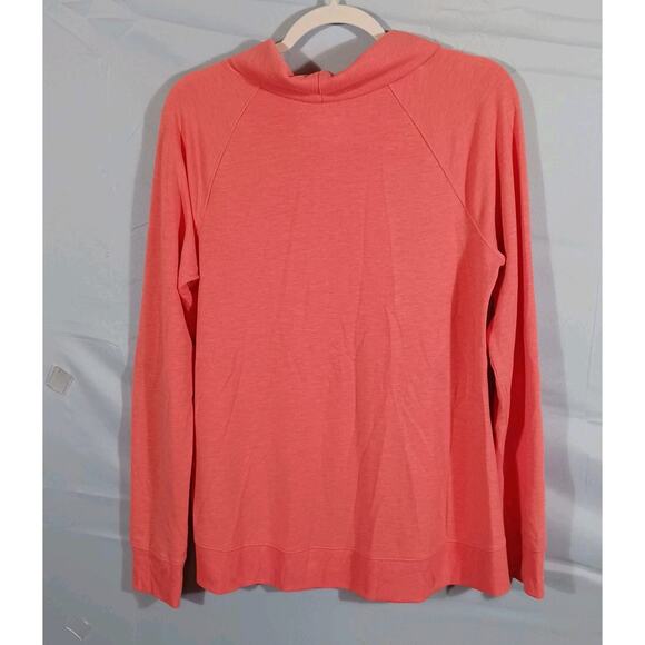 Tek Gear Dry Tek Sweatshirt Womens Medium Long Sleeve Cowl Neck Pink Rayon Blend - Picture 3 of 3